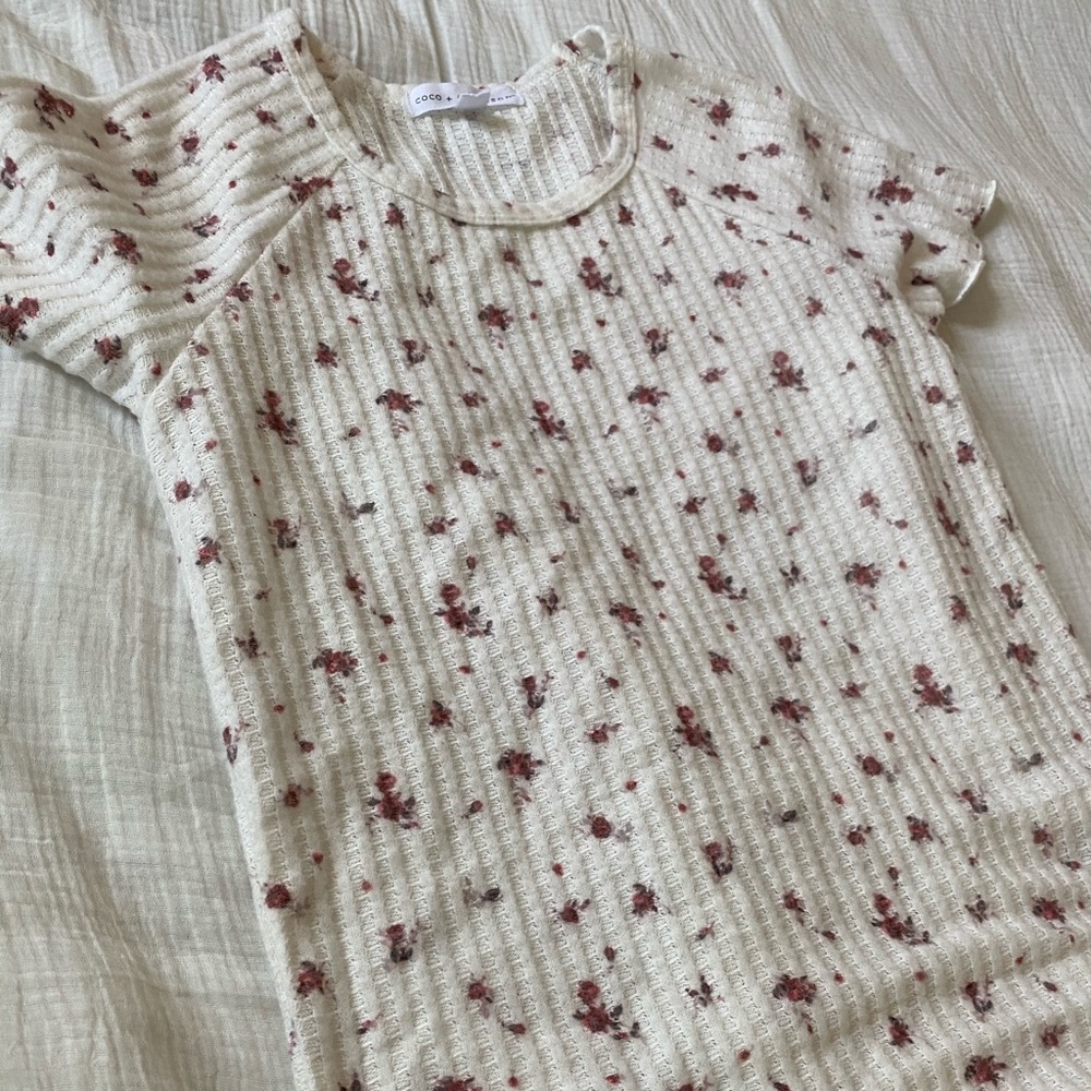 coco+jamison Pink Floral And White Top